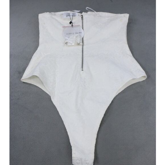 Ivory & Chain Lace Corset Bodysuit Women's White Floral Lace Size 8 NWT - Picture 12 of 15
